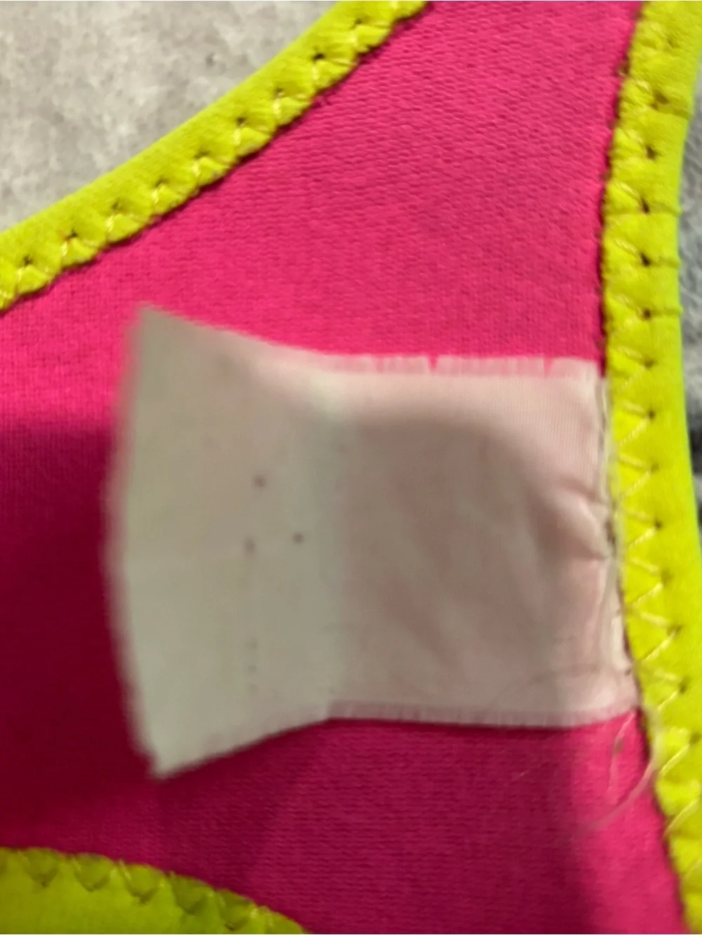 80s VINTAGE (bought dead stock) Neoprene Neon Green & Pink One-Piece Swimsuit